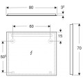 Зеркало для ванной Geberit Option со LED подсветкой, 80x70 см, алюминий 502.807.00.1