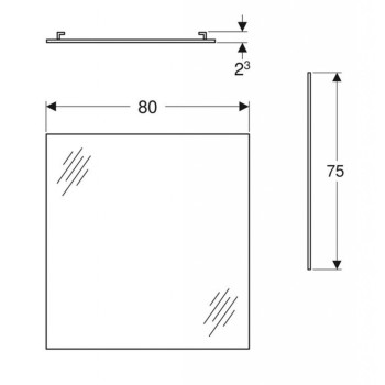 Vannas istabas spogulis Geberit Selnova Squar, 80x75cm 502.892.00.1 502.892.00.1