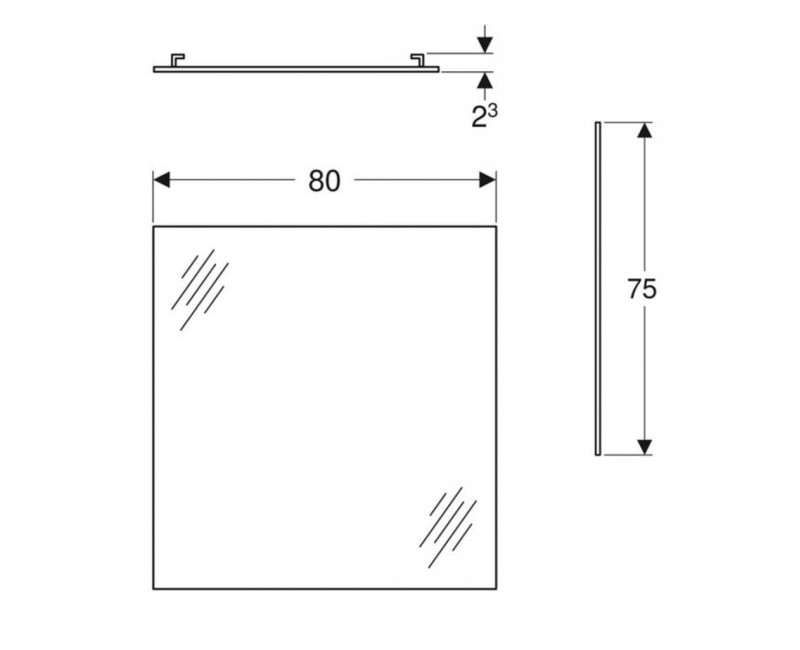 Зеркало для ванной комнаты GEBERIT Selnova зеркало 80x75см 502.892.00.1