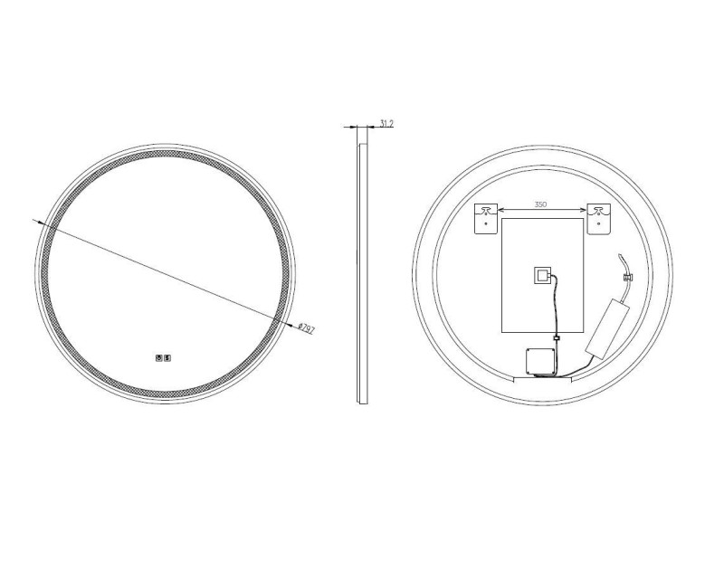 Зеркало для ванной Kielle Idolio со LED подсветкой и подогревом, D80см 50324003