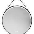 Vannas istabas spogulis Kielle Idolio ar LED ar apgaismojumu un apsildi, D59cm, melns 50324004