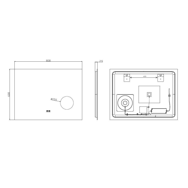 Зеркало для ванной Kielle Idolio со LED подсветкой и подогревом 60x80 см + косметическое зеркало 50324011 Зеркало для ванной Kielle Idolio со LED подсветкой и подогревом 60x80 см + косметическое зеркало 50324011