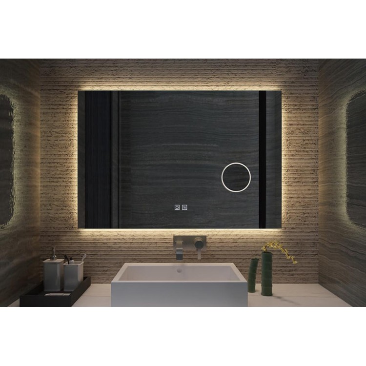 Зеркало для ванной Kielle Idolio со LED подсветкой и подогревом 60x80 см + косметическое зеркало 50324011 Зеркало для ванной Kielle Idolio со LED подсветкой и подогревом 60x80 см + косметическое зеркало 50324011