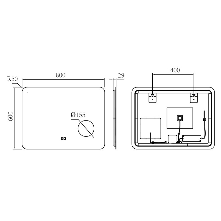 Зеркало для ванной Kielle Idolio со LED подсветкой и подогревом 60x80 см + косметическое зеркало 50324021 Зеркало для ванной Kielle Idolio со LED подсветкой и подогревом 60x80 см + косметическое зеркало 50324021
