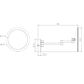 Косметическое зеркало Kielle Idolio со LED подсветкой, черное матовое 50324024