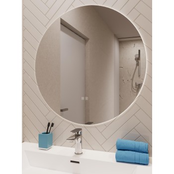 Vannas istabas spogulis Kielle Idolio ar LED apgaismojumu un apsildi, D60cm 50324051