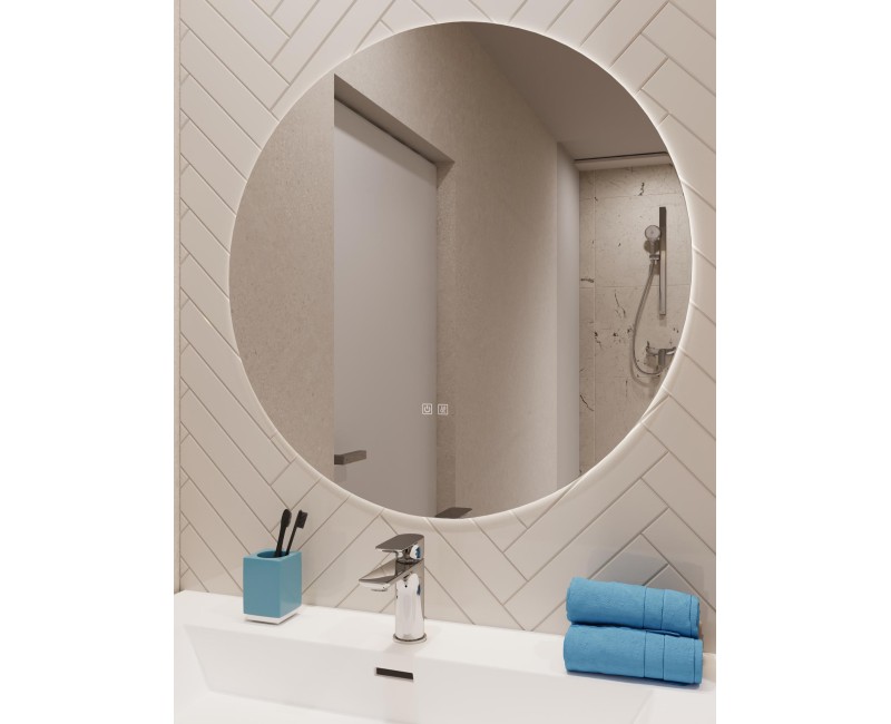 Vannas istabas spogulis Kielle Idolio ar LED apgaismojumu un apsildi, D60cm 50324051