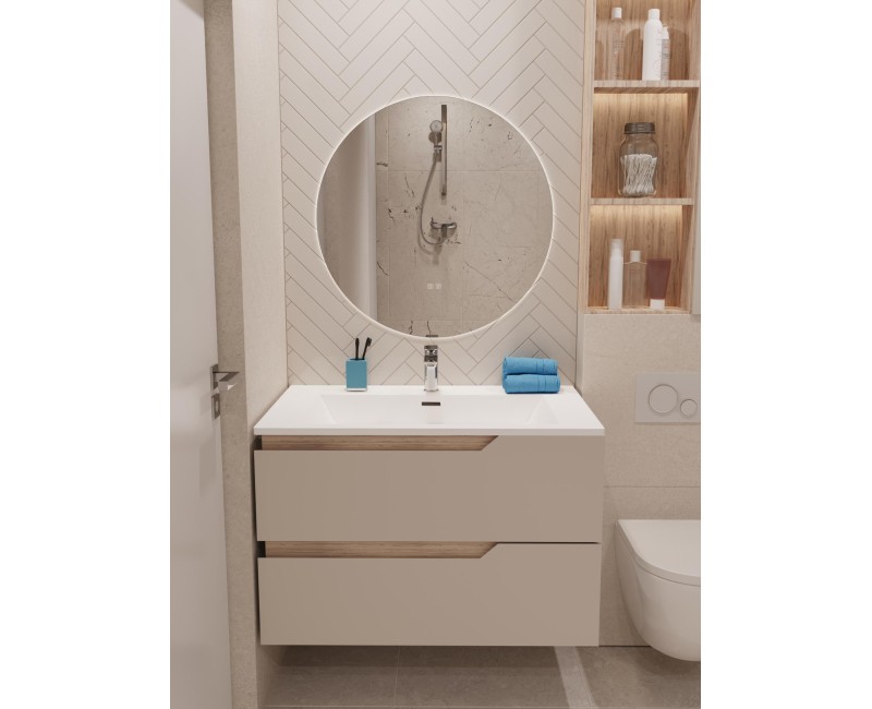 Vannas istabas spogulis Kielle Idolio ar LED apgaismojumu un apsildi, D60cm 50324051