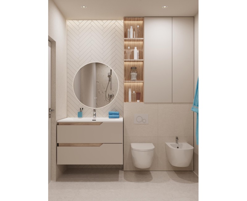 Vannas istabas spogulis Kielle Idolio ar LED apgaismojumu un apsildi, D60cm 50324051