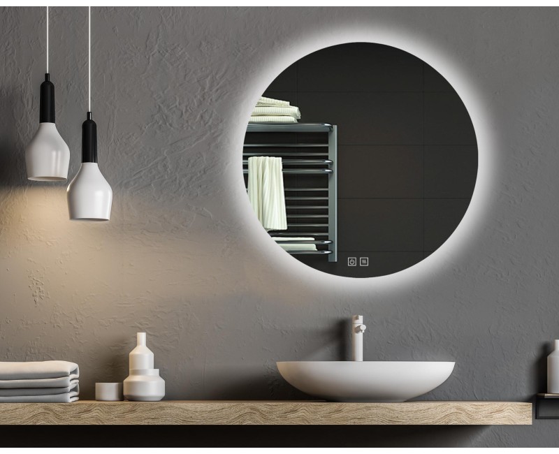 Vannas istabas spogulis Kielle Idolio ar LED apgaismojumu un apsildi, D60cm 50324051