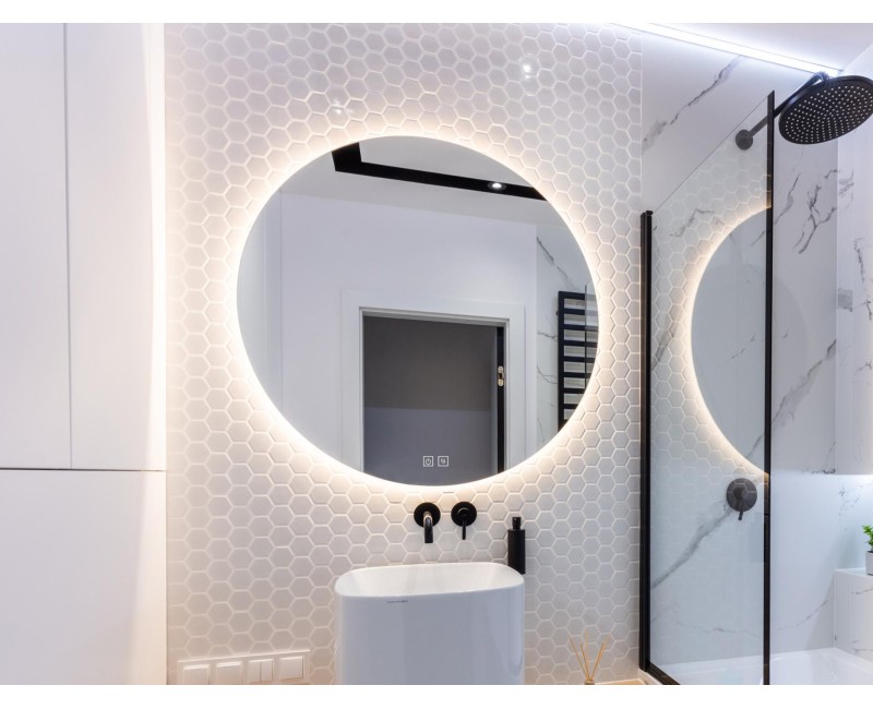 Зеркало для ванной Kielle Idolio со LED подсветкой и подогревом, D100см 50324071