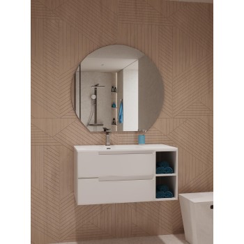 Vannas istabas spogulis Kielle Idolio ar LED apgaismojumu un apsildi, D80cm, melns 50324081