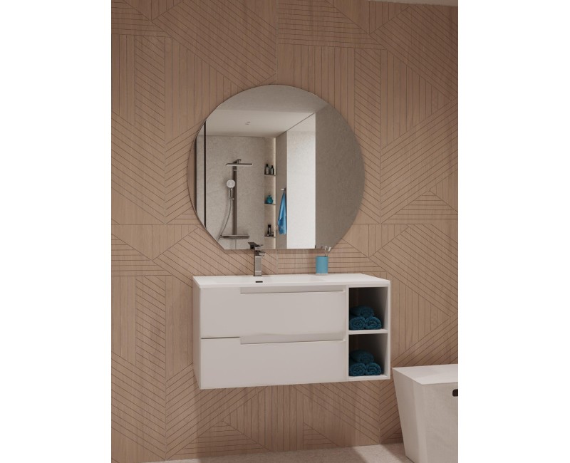 Vannas istabas spogulis Kielle Idolio ar LED apgaismojumu un apsildi, D80cm, melns 50324081