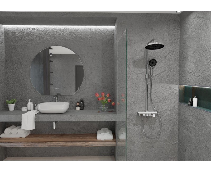 Зеркало для ванной Kielle Idolio со LED подсветкой и подогревом, D100см 50324091