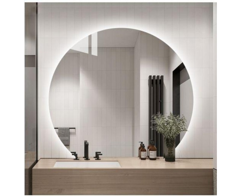 Зеркало для ванной Kielle Idolio со LED подсветкой и подогревом, D100см 50324091