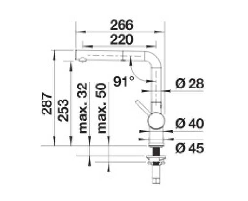 Virtuves maisītās Blanco LINUS-S Izvelkams Anthracite 516688