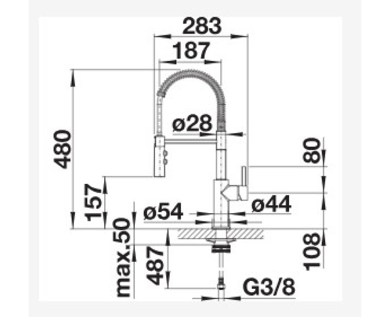 Смеситель для кухни Blanco CATRIS-S с гибким изливом Хром 521476