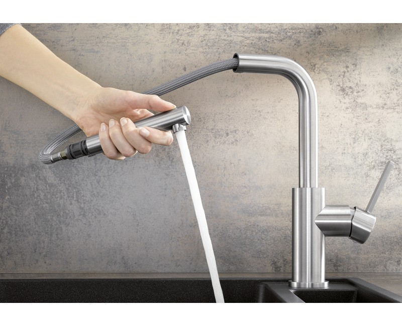 Смеситель для кухни Blanco LANORA-S выдвижной Нержавеющая сталь 523123