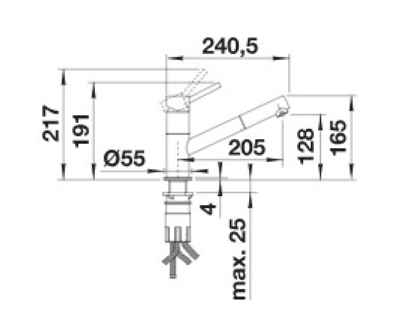 Virtuves maisītās Blanco KANO-S Volcano izvelkams grey/Hromēts 526952