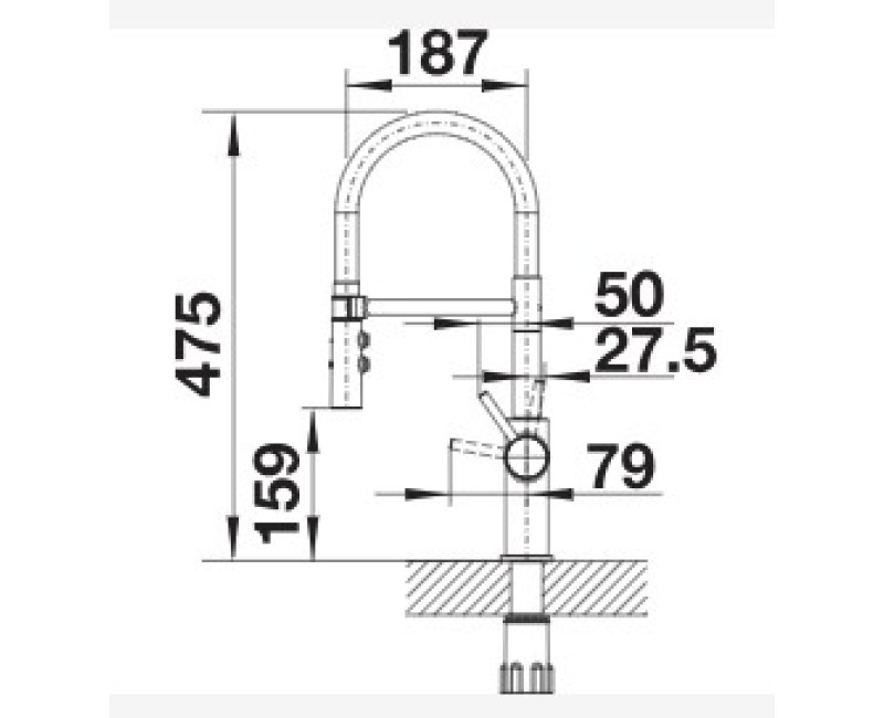 Смеситель для кухни Blanco CATRIS-S с гибким изливом Хром/Black 525791