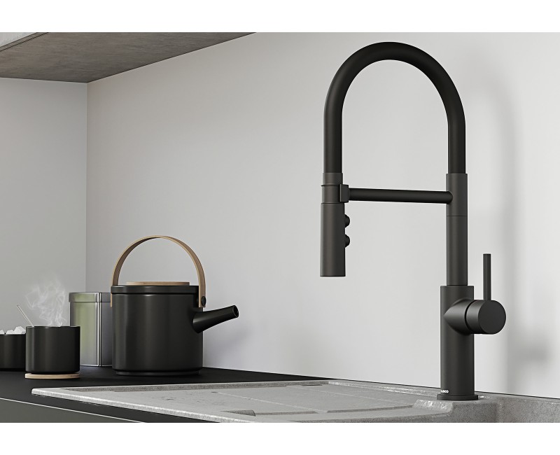 Смеситель для кухни Blanco CATRIS-S с гибким изливом Черный матовый 525793