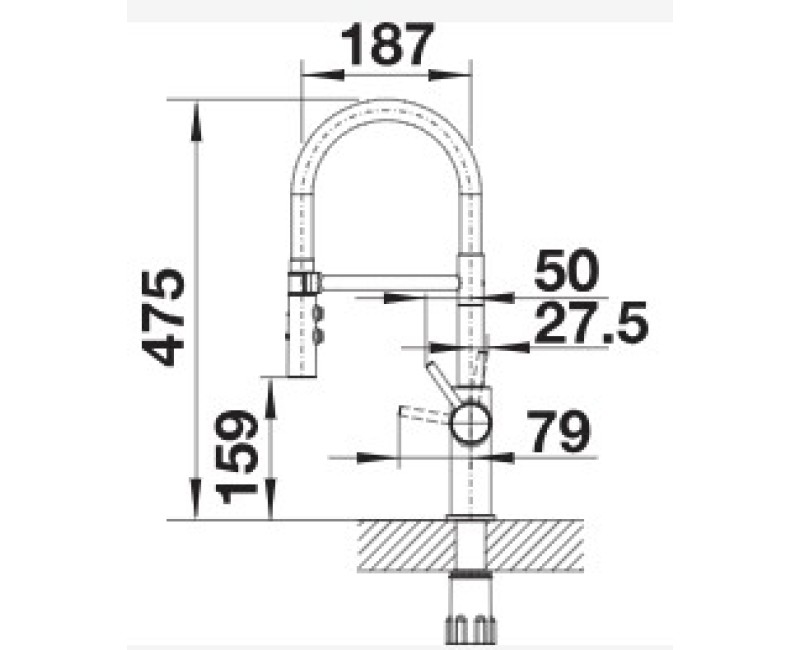 Смеситель для кухни Blanco CATRIS-S с гибким изливом Черный матовый 525793