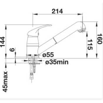 Кухонный смеситель BLANCO DARAS-S Black HD 526153