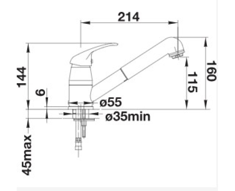 Смеситель для кухни Blanco DARAS-S Черный 526153