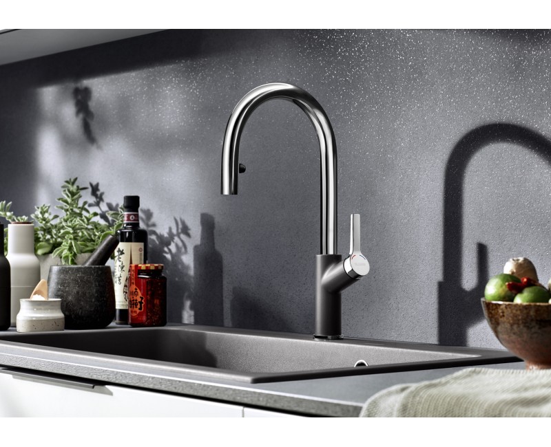 Смеситель для кухни Blanco CARENA-S Vario Черный/Хром 526172