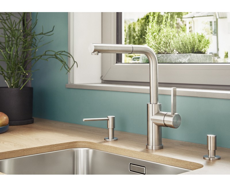 Смеситель для кухни Blanco LANORA-SF Выдвижной Нержавеющая сталь 526180