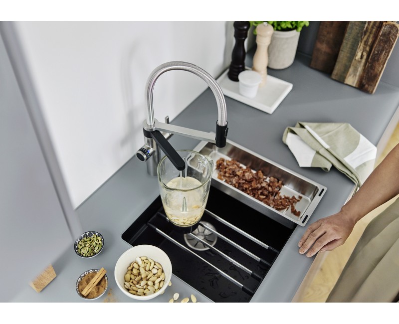 Смеситель для кухни Blanco EVOL-S Pro с фильтром PVD сталь 526311