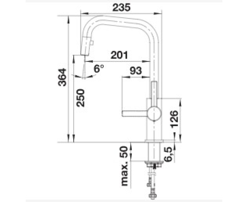Смеситель для кухни Blanco JANDORA-S Нержавеющая сталь Выдвижной 526614