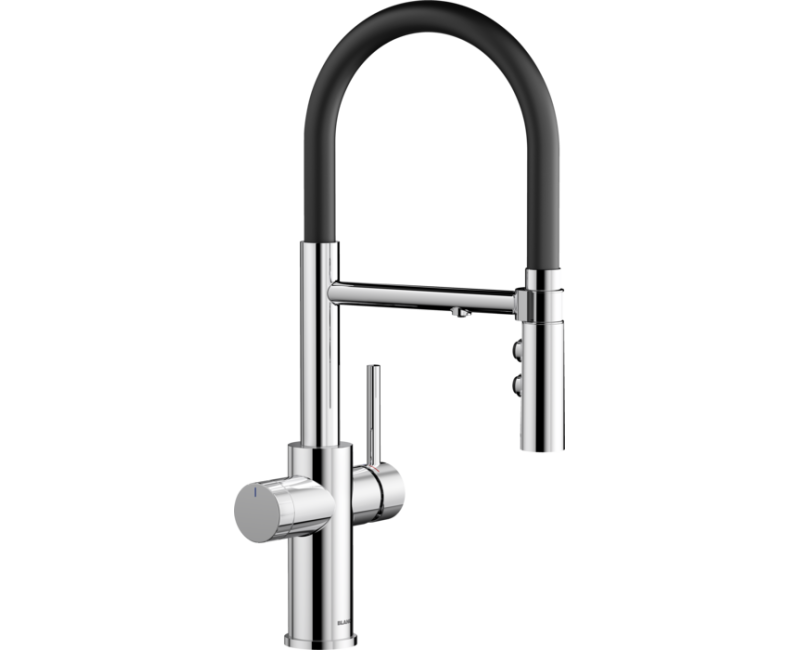 Смеситель для кухни Blanco CATRIS-S для фильтрованной воды, гибкий излив Черный / Хром 526705