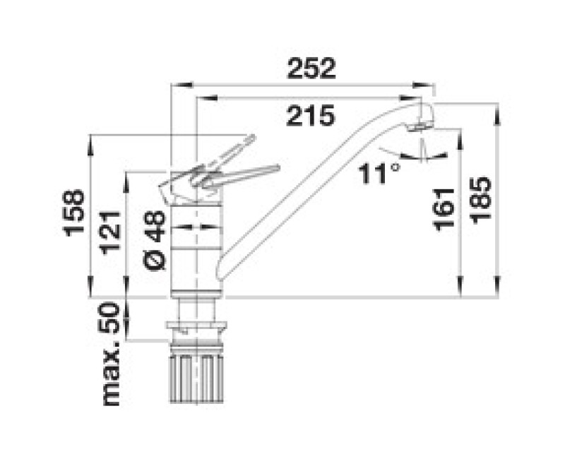 Смеситель для кухни Blanco BLANCOWEGA II Белый Матовый/Хром 526980