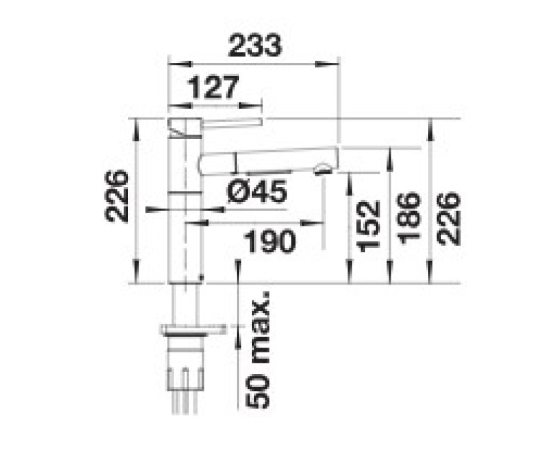 Смеситель для кухни Blanco ALTA-S II Выдвижной, сатиновая темная сталь 527555