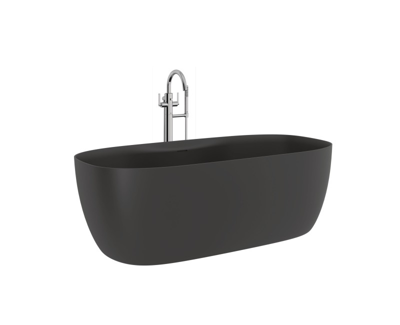 Вольностоящая ванна Kludi Resa каменная масса 170x80 см, черный матовый 53BF0339