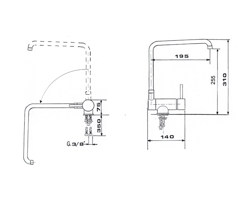 Virtuves maisītājs Sapho Rhapsody nolokāms zem loga, hroms 5507S