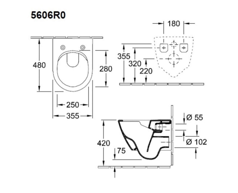 Подвесной унитаз Villeroy & Boch Subway 2.0 DirectFlush Rimless без крышки белый