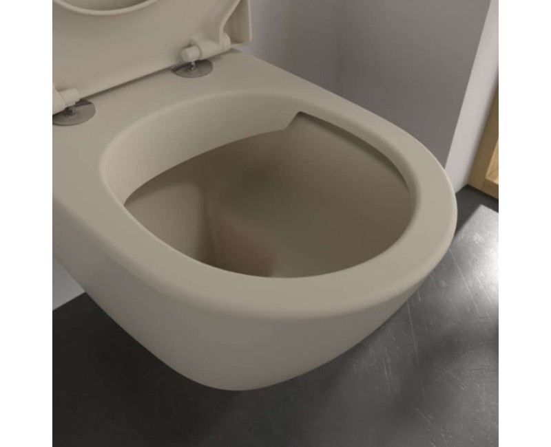 Подвесной Унитаз Villeroy & Boch Subway 2.0 DirectFlush Rimfree AquaReduct смыв, CeramicPlus, цвет миндаля 5614R0AM