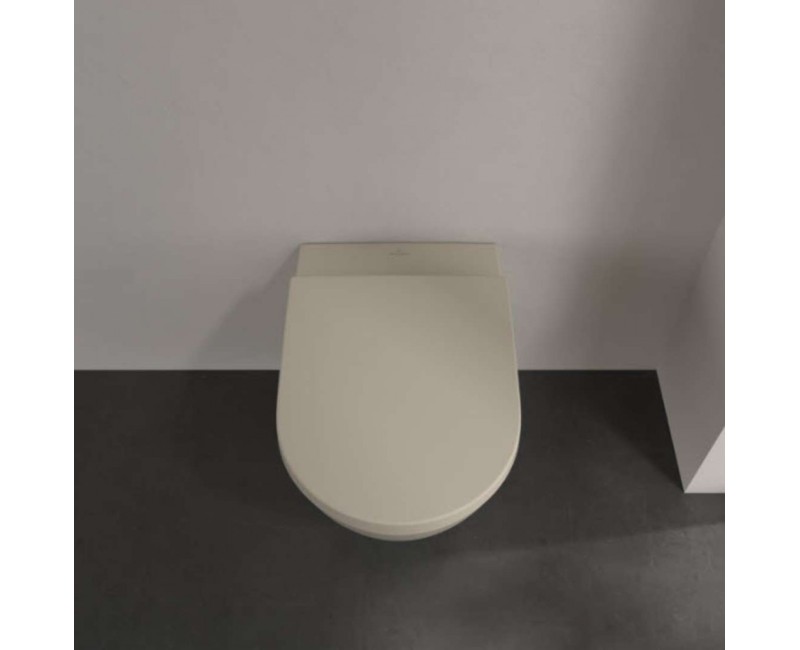 Подвесной Унитаз Villeroy & Boch Subway 2.0 DirectFlush Rimfree AquaReduct смыв, CeramicPlus, цвет миндаля 5614R0AM