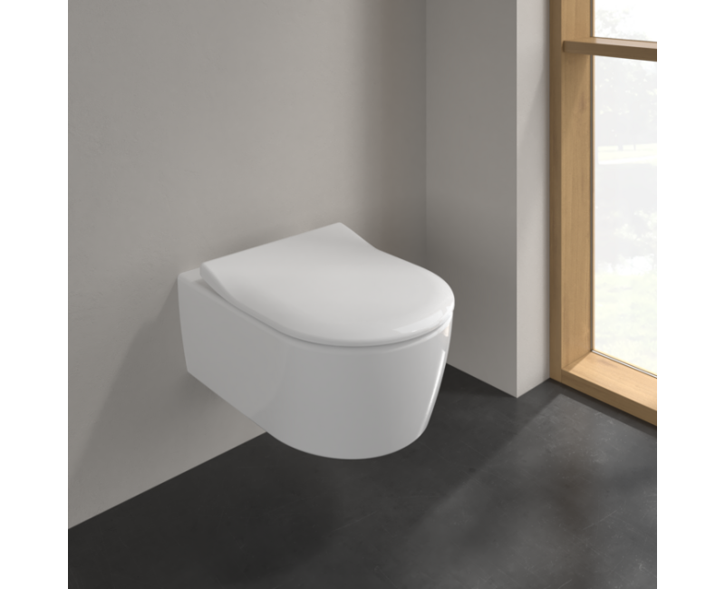 Подвесной унитаз Villeroy & Boch Avento Rimless с крышкой 5656RSR1