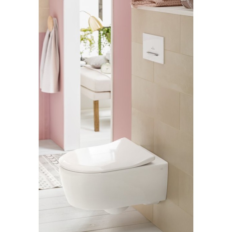 Подвесной унитаз Villeroy & Boch Avento Rimless с крышкой 5656RSR1 Подвесной унитаз Villeroy & Boch Avento Rimless с крышкой 5656RSR1