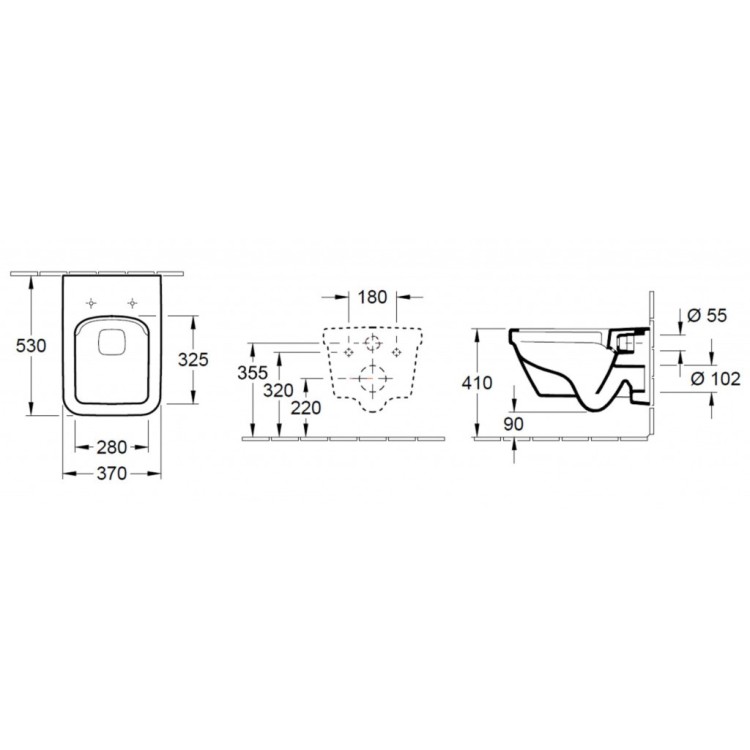 Piekaramais pods Villeroy & Boch Architectura AntiBac , CeramicPlus DirectFlush Rimfree Skalošana AquaReduct, Bez vāka, Balts 5685R0R1