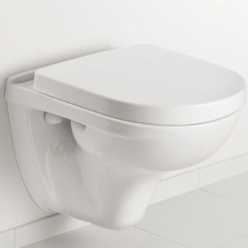 Piekaramais pods Villeroy & Boch O.novo CeramicPlus DirectFlush Rimfree Skalošana AquaReduct, vāks ar SoftClose, Balts 5688HRR1