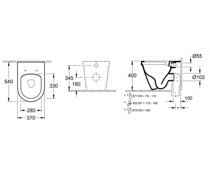Piekaramais pods Villeroy & Boch Architectura CeramicPlus DirectFlush Rimfree Skalošana AquaReduct, vāks ar SoftClose, Balts 5690R0R1