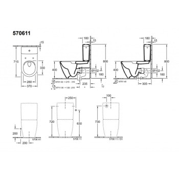Смывной бачок Villeroy & Boch Subway 2.0 CeramicPlus, белый 570611R1