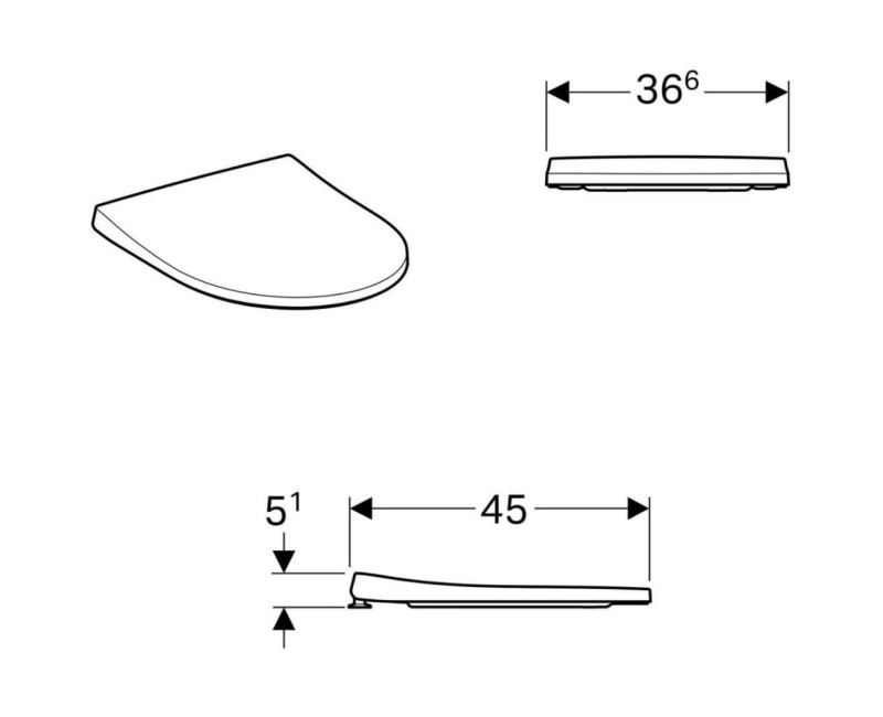 Крышка для унитаза Geberit iCon с функцией SoftClose, белое 574950000