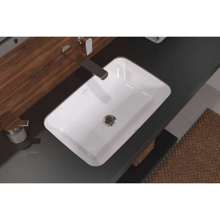 Vannas istabas izlietne Villeroy & Boch Architectura 57x37cm, CeramicPlus apdare, Iebūvējamā Balta 5A7760R1 Vannas istabas izlietne Villeroy & Boch Architectura 57x37cm, CeramicPlus apdare, Iebūvējamā Balta 5A7760R1