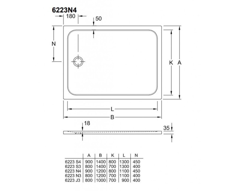 Душевой поддон Villeroy & Boch Lifetime Plus 90x120 см, Керамика, Белый 6223N401