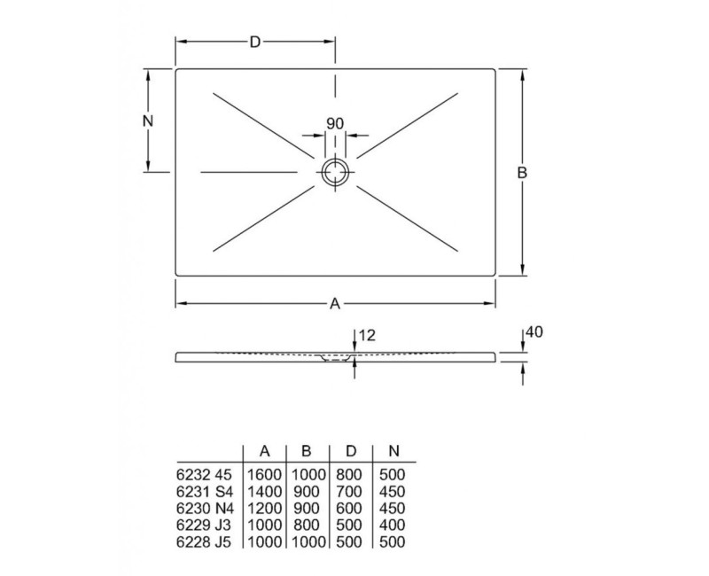 Душевой поддон Villeroy & Boch Subway Infinity 90x120 см, Керамика, Белый 6230N401